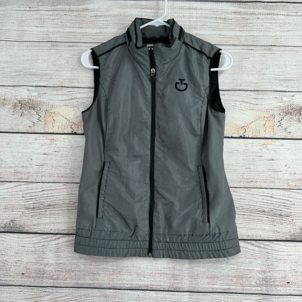 Cavalleria Toscana Equestrian Full Zip Riding Vest Women's Size XS Gray/Black
